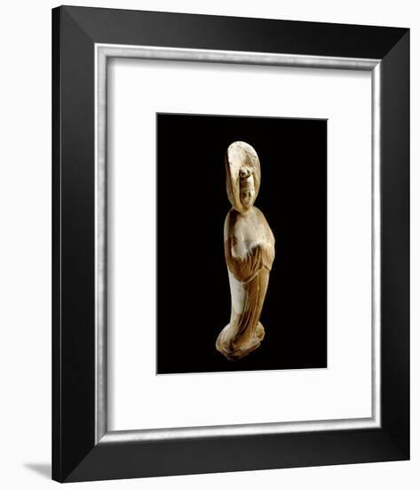 A painted earthenware figure of a lady wearing a voluminous hooded cloak-Werner Forman-Framed Giclee Print