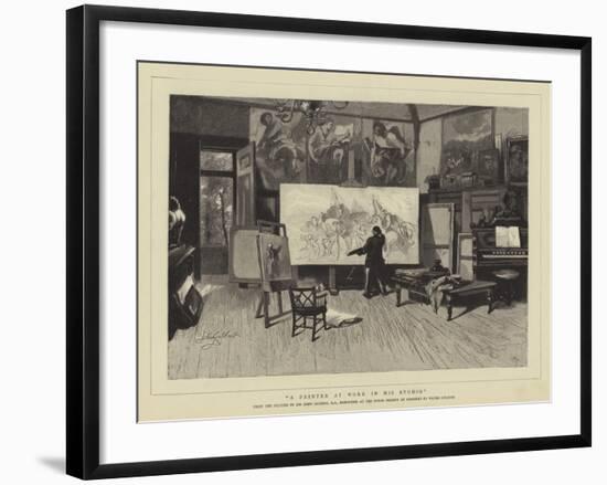 A Painter at Work in His Studio-Sir John Gilbert-Framed Giclee Print