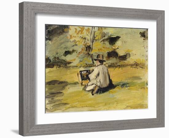 A Painter at Work-Paul Cézanne-Framed Giclee Print