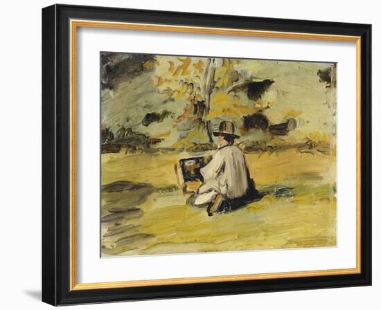 A Painter at Work-Paul Cézanne-Framed Giclee Print