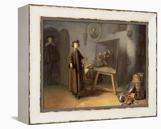 A Painter in His Studio-Gerrit or Gerard Dou-Framed Premier Image Canvas