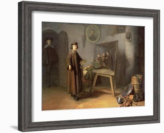 A Painter in His Studio-Gerrit or Gerard Dou-Framed Giclee Print