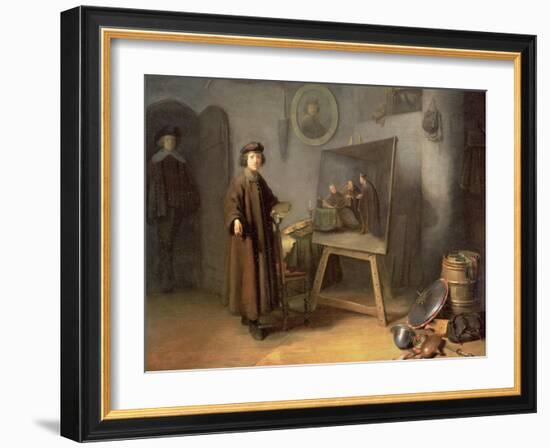 A Painter in His Studio-Gerrit or Gerard Dou-Framed Giclee Print