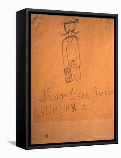 A painting by one of the Jewish children who were incarcerated in the Terezin (Theresienstadt)-Werner Forman-Framed Premier Image Canvas