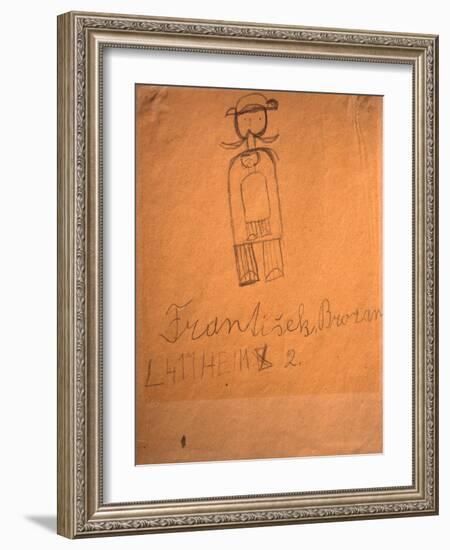 A painting by one of the Jewish children who were incarcerated in the Terezin (Theresienstadt)-Werner Forman-Framed Giclee Print