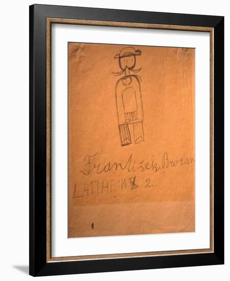 A painting by one of the Jewish children who were incarcerated in the Terezin (Theresienstadt)-Werner Forman-Framed Giclee Print
