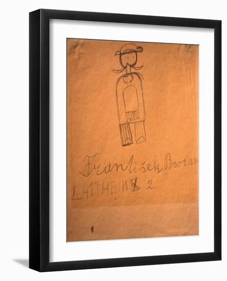 A painting by one of the Jewish children who were incarcerated in the Terezin (Theresienstadt)-Werner Forman-Framed Giclee Print