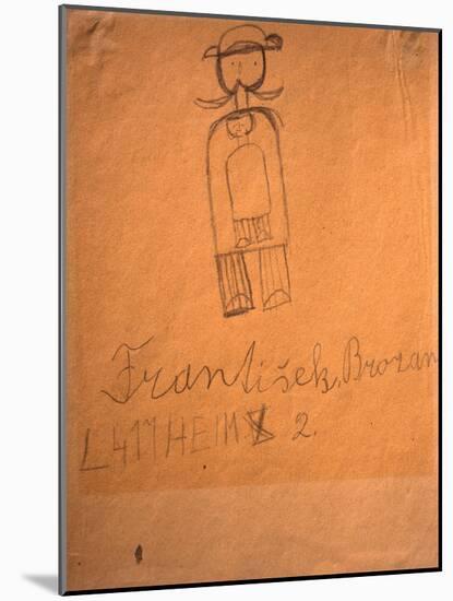 A painting by one of the Jewish children who were incarcerated in the Terezin (Theresienstadt)-Werner Forman-Mounted Giclee Print