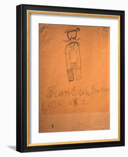 A painting by one of the Jewish children who were incarcerated in the Terezin (Theresienstadt)-Werner Forman-Framed Giclee Print