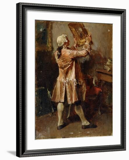 A Painting Lover, 19th Century-Jean Louis Ernest Meissonier-Framed Giclee Print