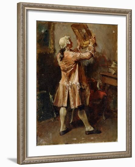 A Painting Lover, 19th Century-Jean Louis Ernest Meissonier-Framed Giclee Print