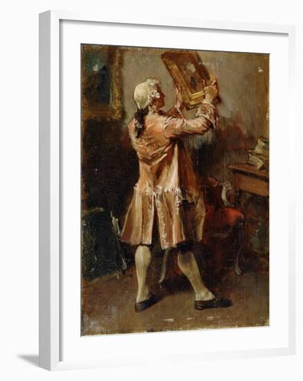 A Painting Lover, 19th Century-Jean Louis Ernest Meissonier-Framed Giclee Print