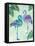 A pair of Blue Coast Flamingos with Palm fronds-Bee Sturgis-Framed Stretched Canvas