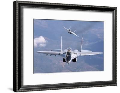 Unframed Print 12/" X 16/" of a Boeing B-47 Stratojet climbing to altitude.