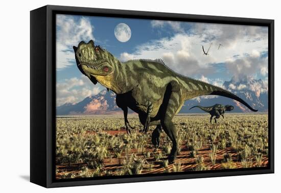 A Pair of Carnivorous Yangchuanosaurus Dinosaurs-null-Framed Stretched Canvas