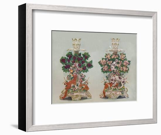 'A Pair of Chelsea Candlesticks', c18th century-Unknown-Framed Giclee Print