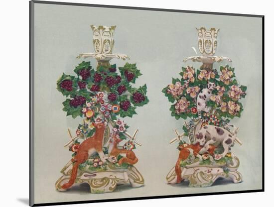 'A Pair of Chelsea Candlesticks', c18th century-Unknown-Mounted Giclee Print