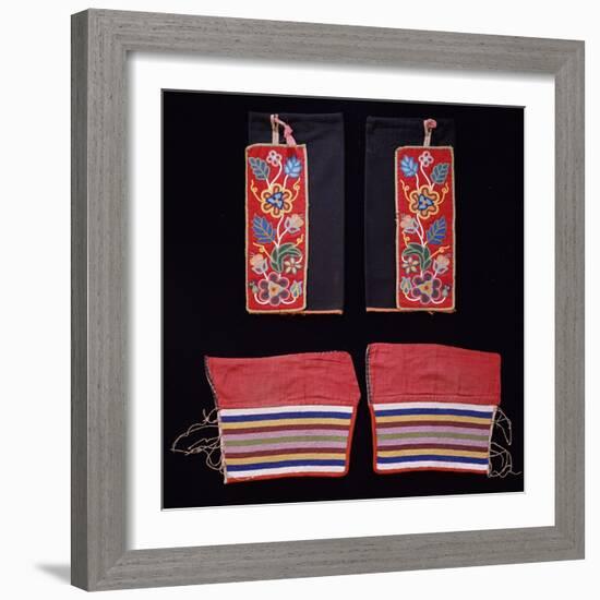 A Pair of Crow Beaded Cloth Woman's Leggings and a Pair of Ojibwa (Chippewa)-null-Framed Giclee Print