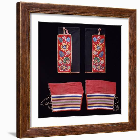 A Pair of Crow Beaded Cloth Woman's Leggings and a Pair of Ojibwa (Chippewa)-null-Framed Giclee Print