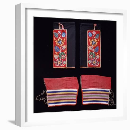 A Pair of Crow Beaded Cloth Woman's Leggings and a Pair of Ojibwa (Chippewa)-null-Framed Giclee Print