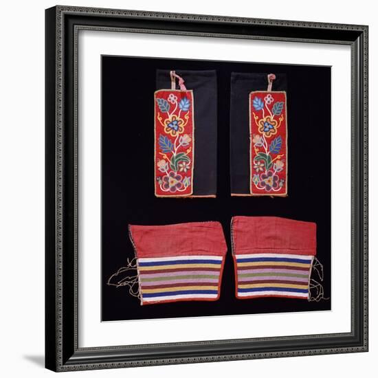 A Pair of Crow Beaded Cloth Woman's Leggings and a Pair of Ojibwa (Chippewa)-null-Framed Giclee Print
