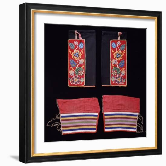 A Pair of Crow Beaded Cloth Woman's Leggings and a Pair of Ojibwa (Chippewa)-null-Framed Giclee Print