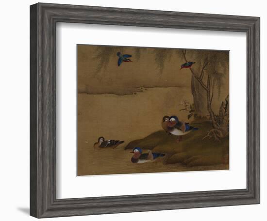 A Pair of Falcons. from an Album of Bird Paintings-Gao Qipei-Framed Giclee Print