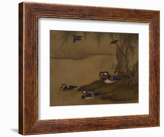A Pair of Falcons. from an Album of Bird Paintings-Gao Qipei-Framed Giclee Print