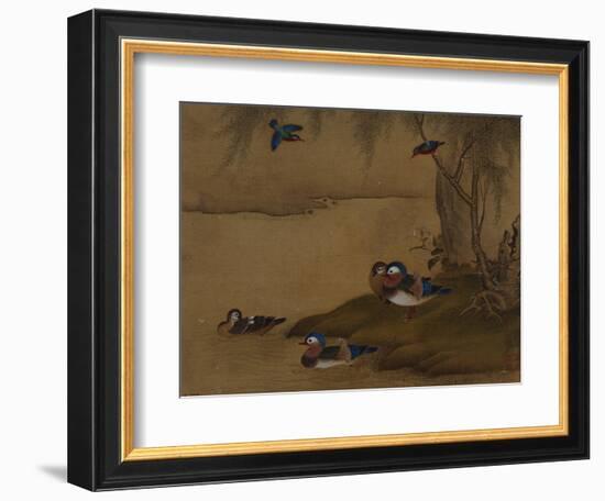 A Pair of Falcons. from an Album of Bird Paintings-Gao Qipei-Framed Giclee Print