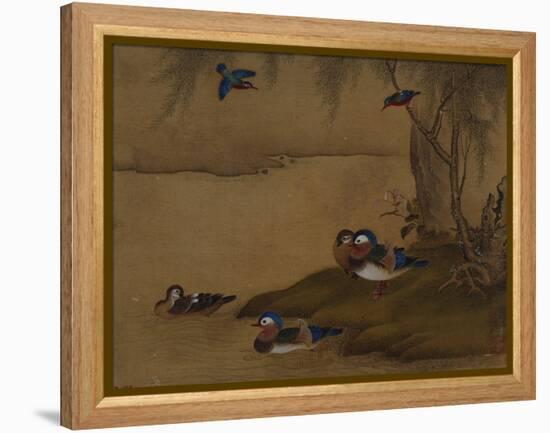 A Pair of Falcons. from an Album of Bird Paintings-Gao Qipei-Framed Premier Image Canvas