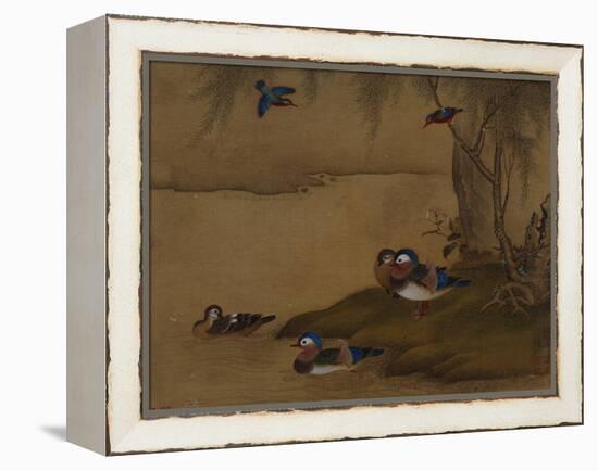 A Pair of Falcons. from an Album of Bird Paintings-Gao Qipei-Framed Premier Image Canvas