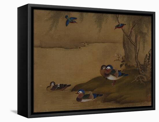 A Pair of Falcons. from an Album of Bird Paintings-Gao Qipei-Framed Premier Image Canvas