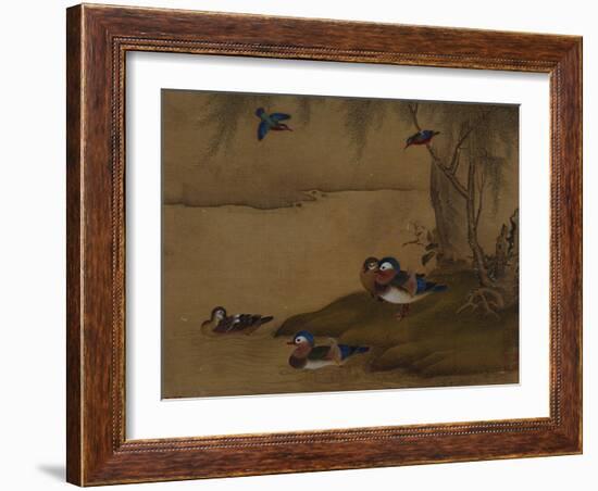 A Pair of Falcons. from an Album of Bird Paintings-Gao Qipei-Framed Giclee Print