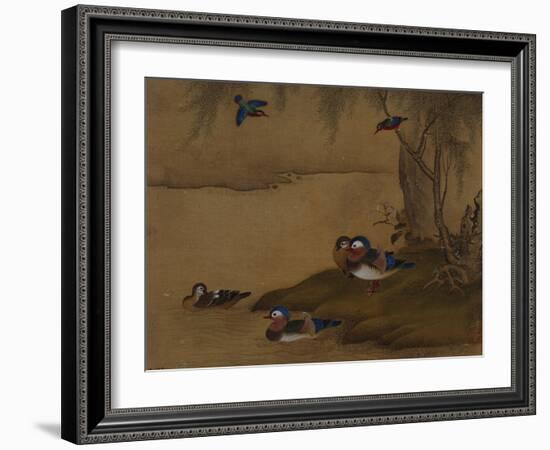 A Pair of Falcons. from an Album of Bird Paintings-Gao Qipei-Framed Giclee Print