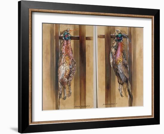 A Pair of Hanging Pheasants 1 & 2, 1985-Sandra Lawrence-Framed Giclee Print