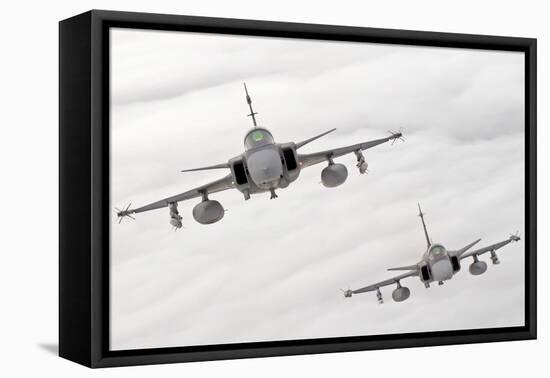 A Pair of Hungarian Air Force Jas-39 Gripen over Lithuania-Stocktrek Images-Framed Premier Image Canvas