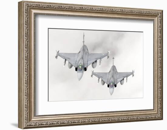 A Pair of Hungarian Air Force Jas-39 Gripen over Lithuania-Stocktrek Images-Framed Photographic Print