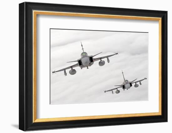 A Pair of Hungarian Air Force Jas-39 Gripen over Lithuania-Stocktrek Images-Framed Photographic Print