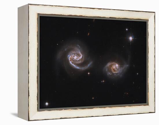 A Pair of Interacting Spiral Galaxies with Swirling Arms-null-Framed Premier Image Canvas