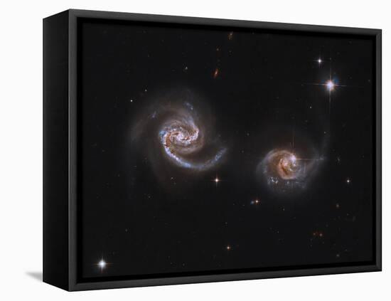 A Pair of Interacting Spiral Galaxies with Swirling Arms-null-Framed Premier Image Canvas