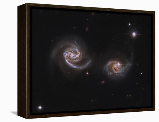 A Pair of Interacting Spiral Galaxies with Swirling Arms-null-Framed Premier Image Canvas