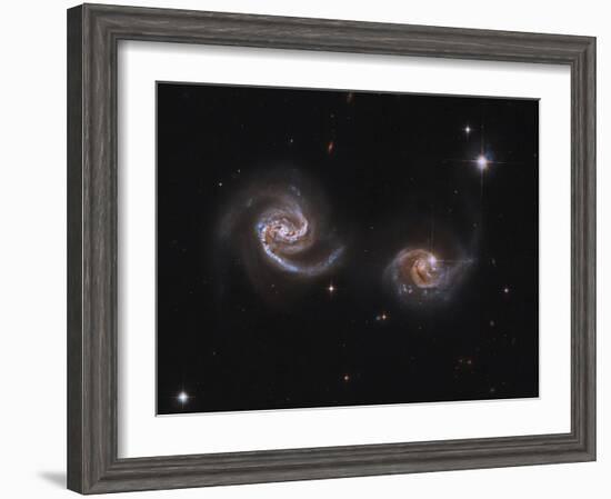 A Pair of Interacting Spiral Galaxies with Swirling Arms-null-Framed Photographic Print