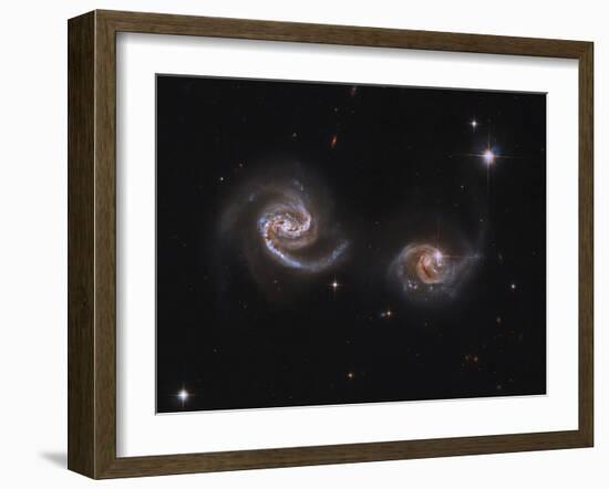 A Pair of Interacting Spiral Galaxies with Swirling Arms-null-Framed Photographic Print