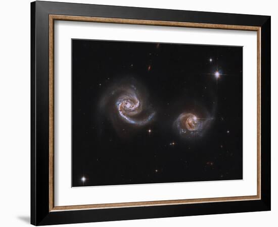 A Pair of Interacting Spiral Galaxies with Swirling Arms-null-Framed Photographic Print