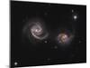 A Pair of Interacting Spiral Galaxies with Swirling Arms-null-Mounted Photographic Print