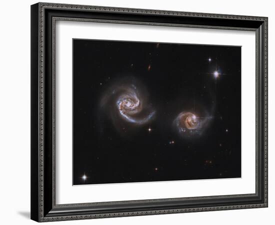 A Pair of Interacting Spiral Galaxies with Swirling Arms-null-Framed Photographic Print