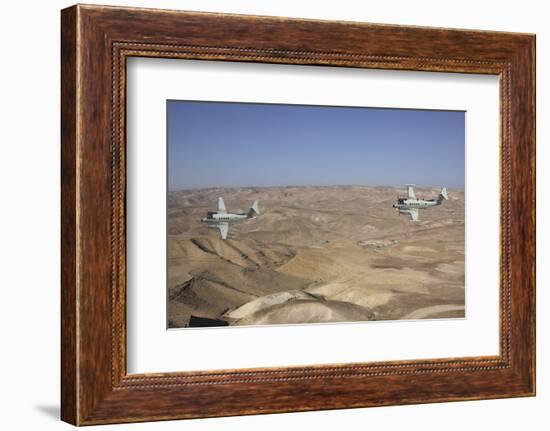 A Pair of Israeli Air Force B-200 Tzofit in Flight over Israel-Stocktrek Images-Framed Photographic Print
