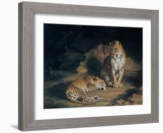 A Pair of Leopards, 1845-William Huggins-Framed Giclee Print