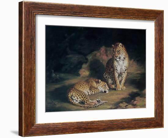 A Pair of Leopards, 1845-William Huggins-Framed Giclee Print