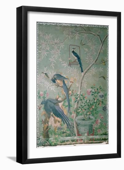 A Pair of Magpie Jays, Cut from 'The Birds of America' and Pasted onto Hand-Painted Chinese Wallpap-John James Audubon-Framed Giclee Print